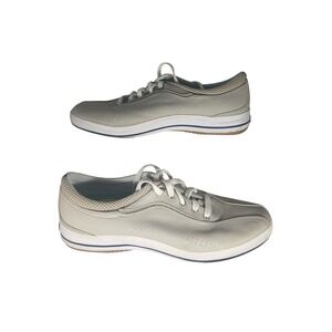 Keds Women's‎ Champion Canvas Leather Sneakers Light Beige Size 7.5 Casual Shoes